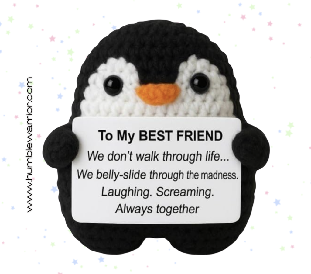 Handmade Crochet Mini Positive Penguin